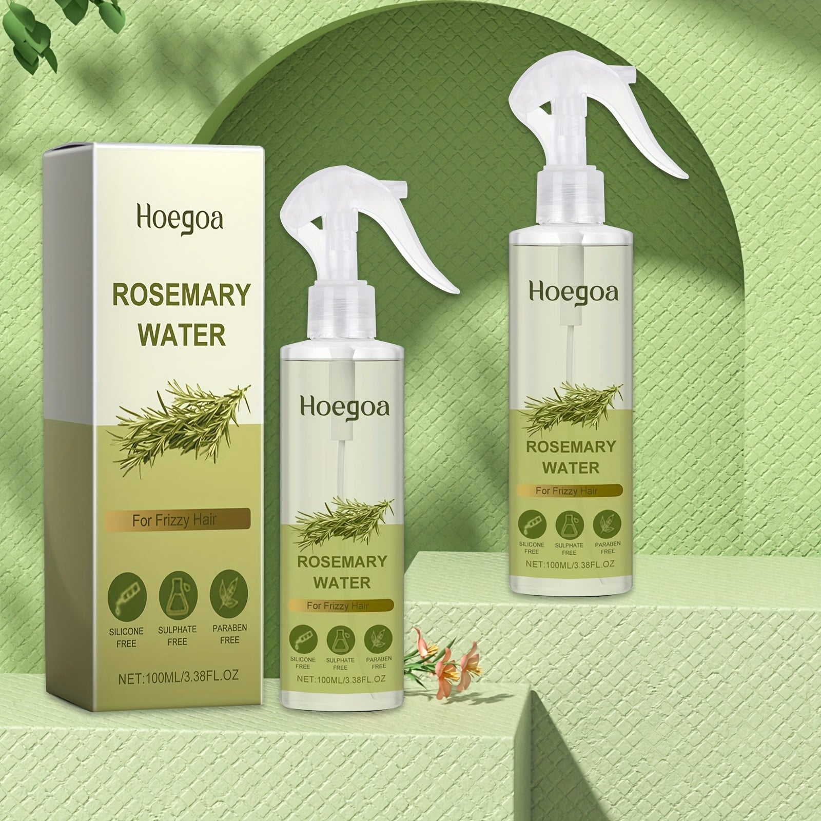 ماء إكليل الجبل من Hoegoa – بخاخ منشّط لفروة الرأس وتكثيف الشعر (عبوة مزدوجة)